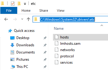 How to unblock sites without using VPN (Virtual Private Network) - search for the "hosts" file