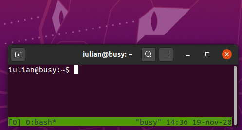 First tmux session on Ubuntu 20.04.1 desktop