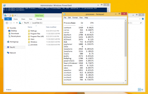 How to view/display a list of all active/running processes in Windows - Windows 8.1